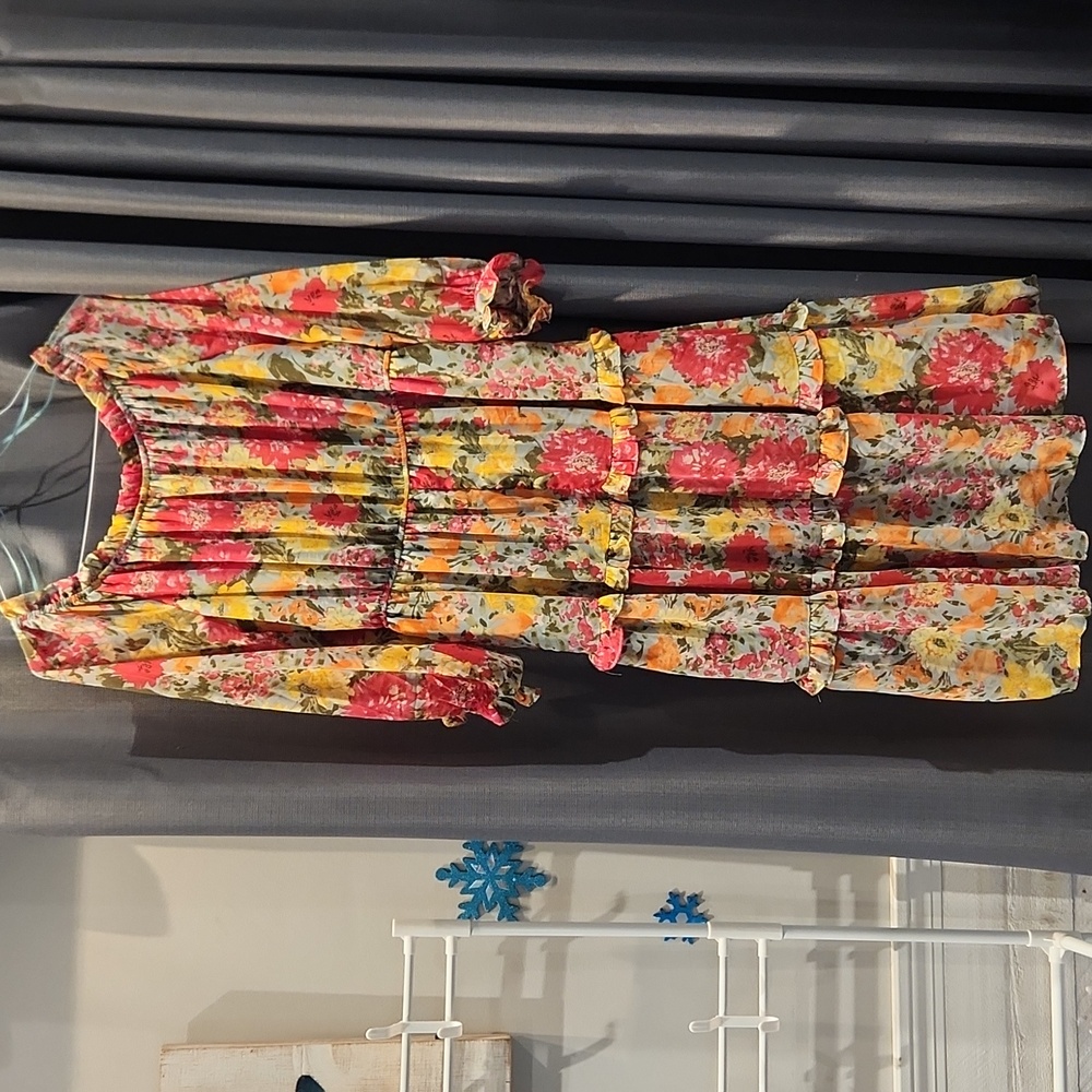 NWT Lauren Conrad Women's sz L Floral flowy lined Maxi Dress - Picture 6 of 9